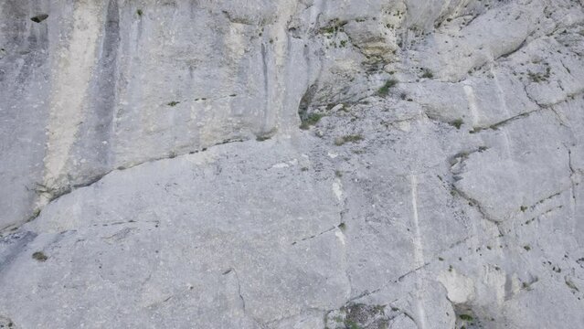 Chironne Via Ferrata - Rock Climbing Spot In Chamaloc, France. - close up, tilt up