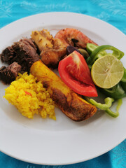meat seafood and vegetable