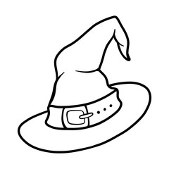 wizard hat lineart vector for coloring book