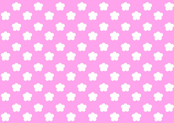 ピンクのかわいいお花のパターン（背景ピンク）