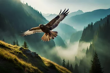 Muurstickers bald eagle in flight © azka