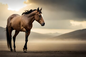 horse in the sunset