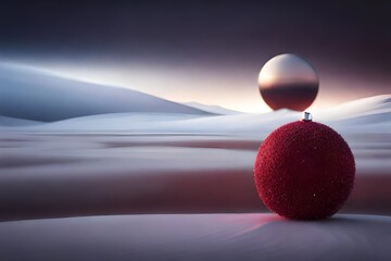 3d render of a sphere in a desert