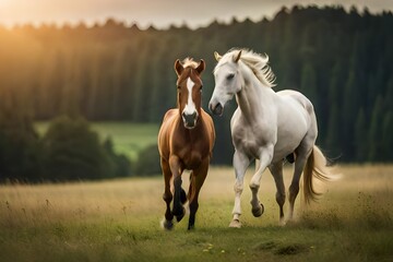 Fototapeta premium horse and foal