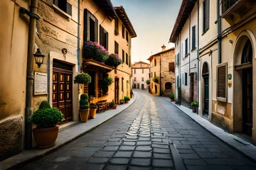 Fototapete Rund narrow street in old town © azka