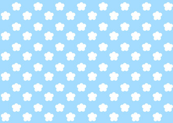 かわいいお花のパターン（水色）