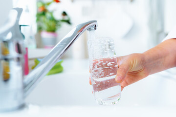glass clean water in morning