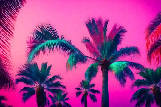palm trees on the pink