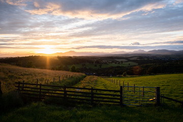 Sunset on the horizon in Scotland