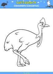 Lets color it Cassowary Bird Cartoon