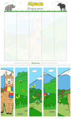 Cut and play Alpaca Vertical ready for print