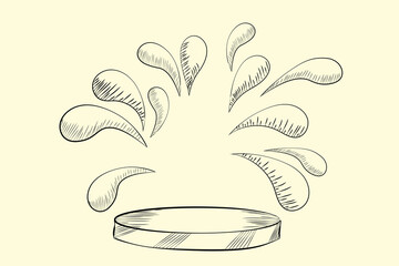 on the podium hand drawn doodle displey
