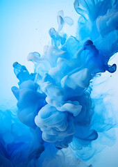 abstract volumetric color splash in blue colors, creative artistic colorful art background, vivid colors