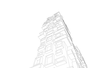 Architectural background vector 3d illustration