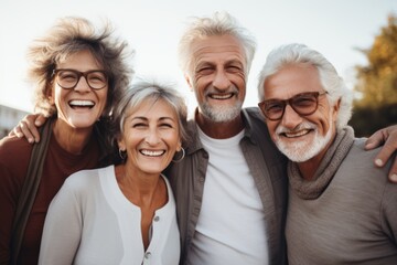 portrait of senior people smiling, - obrazy, fototapety, plakaty