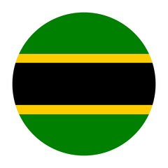 Circle bade Tanganyika flag vector illustration isolated background. Button Tanganyika was a sovereign state, comprising mainland part of present day Tanzania. Tanganyika emblem banner national symbol