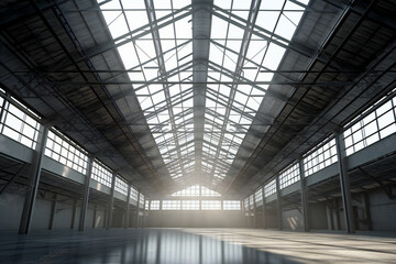 Interior of a Warehouse, Metal Construction