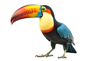 Toucan bird cut out transparent isolated on white background ,PNG file ,artwork graphic design ,Generative AI