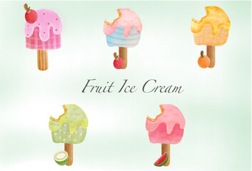 fruit ice cream collection