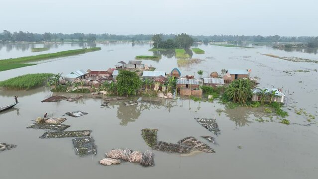 Flood affected areas in Bangladesh.
