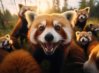 A group of red pandas