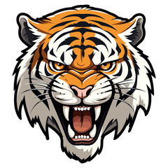 Fototapeta premium Tiger Angry Head, generative ai.