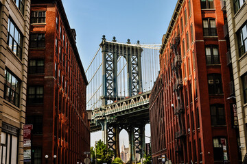 DUMBO view on Manhattan Bridge, Brooklyn, NYC