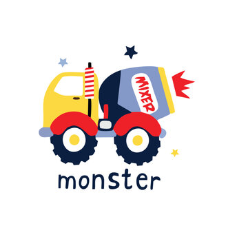 little monster truck print art