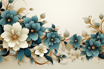 Flower backgrounds in various colors with abstract and 3D shapes