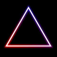 black background with a triangle lit up with neon light | Neon Lit Triangle on Black Background