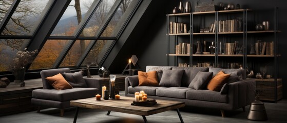 Nordic noir interior mock-up