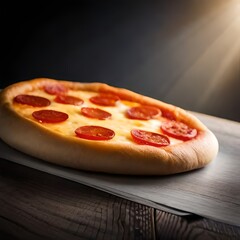 pizza on a wooden board