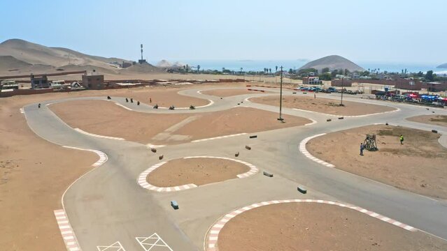 Aerial view circuit Motopark Santa Rosa . Lima Peru