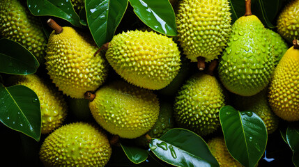 Exotic Tropical Fruit Wallpaper: Top-Down Jackfruit Delight