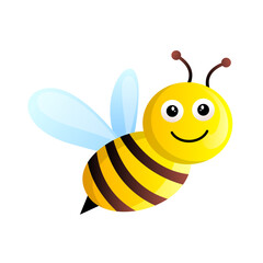 cute and happy bee cartoon style vector artwork
