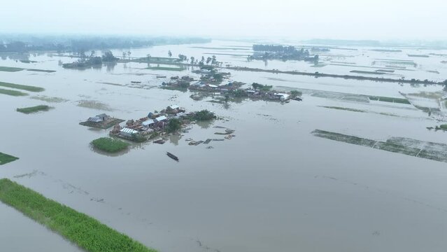 Flood affected areas in Bangladesh. 