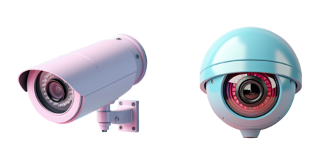 Security cameras used for surveillance transparent background