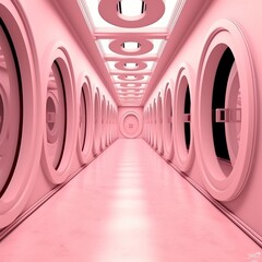 Ppath through several round doors background