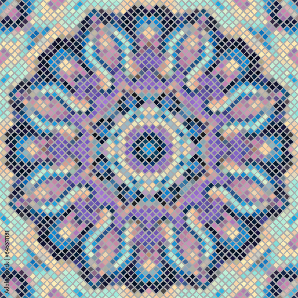 Aufkleber vector seamless mosaic art pattern. art background. mandala image