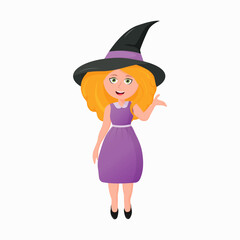 a kind sorceress in a hat the witch Vector illustration