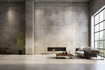 A raw concrete texture that brings an industrial edge to modern interiors. - obrazy, fototapety, plakaty