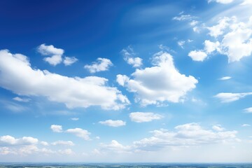 Beautiful bright blue sky with light white clouds - obrazy, fototapety, plakaty