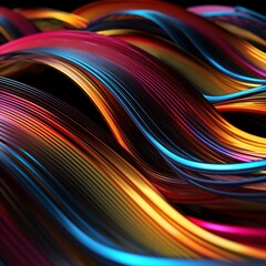 Abstract background of colorful curved wires 