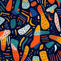 Abstract background pattern of painted marks and shapes 