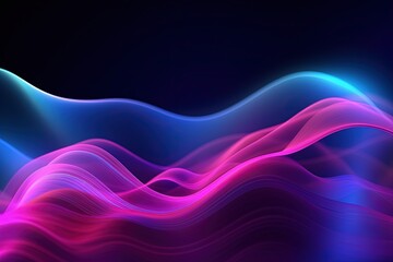 Naklejka premium abstract futuristic background with pink blue glowing neon moving high speed wave lines and bokeh lights. Data transfer concept Fantastic wallpaper