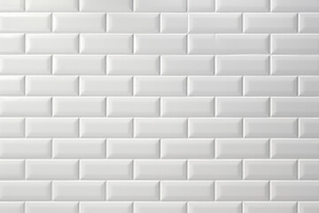 The classic white subway tile texture, versatile for kitchen backsplashes and bathroom walls. 4k - obrazy, fototapety, plakaty