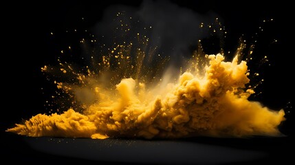 Golden powder like smoke, with explosion