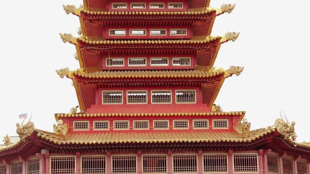 Architectural landmark in Elista roof datsan