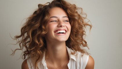 Naklejka premium One person happy expression