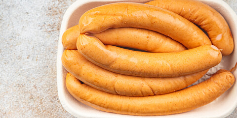 sausages chicken meat fast food appetizer meal food snack on the table copy space food background rustic top view
